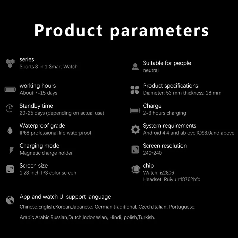 Smart watch Earphones 2in1 OEM TWS wireless earbuds Watch phone call Recording Earphones Smart bracelet