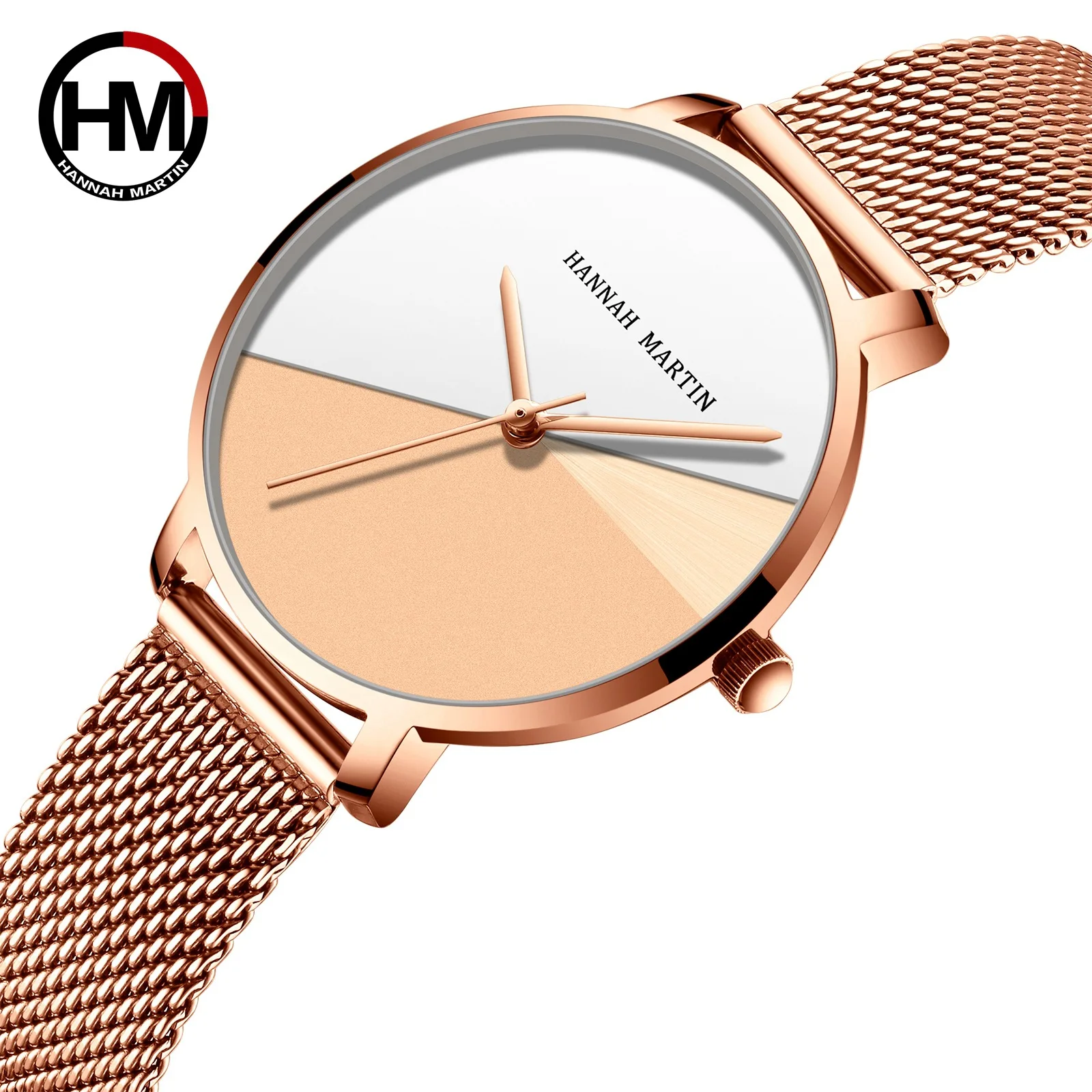 Top Brand Luxury Hannah Martin 133 ladies watch Japan Quartz Movement Stainless Steel Personality Splice Dial Wristwatches reloj