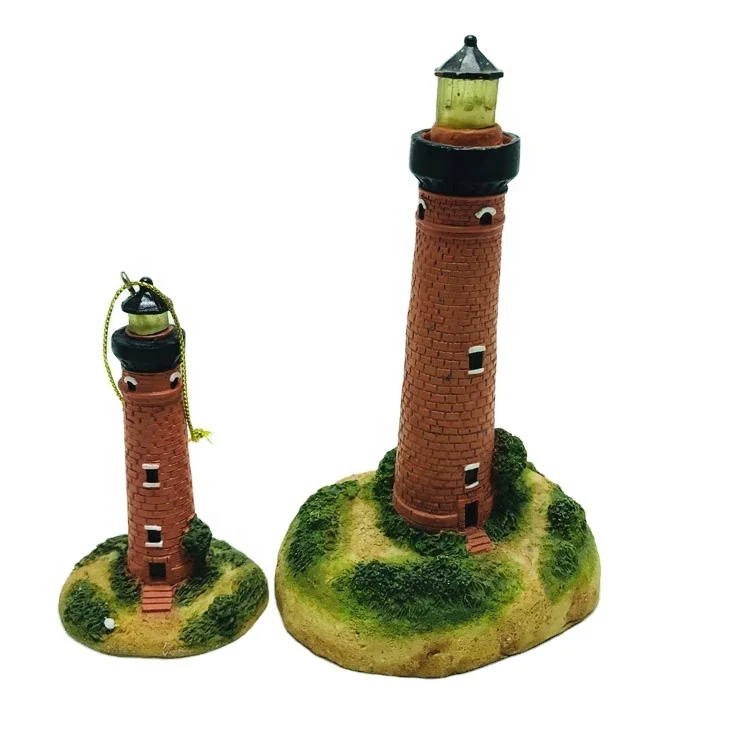 personalized hanging ornaments custom Resin Lighthouse Statue Desktop Beacon Sculpture