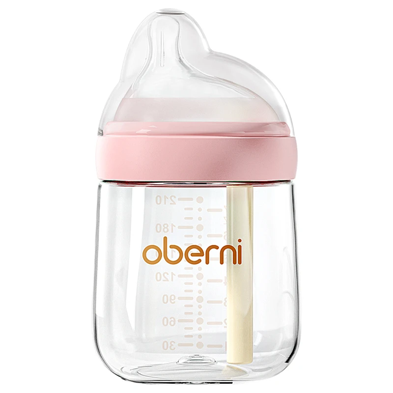 0-6 Months Baby Bottles, Safe and Bpa-free Glass Imported Baby Feeding Glass Bottle Set Nanobebe Full Set of Baby Bottles 3pcs