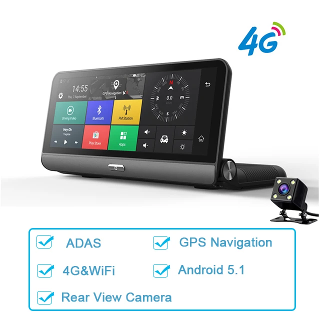 Новые 8 дюймов андроид gps-навигатор с двумя камерами автомобильная камера dvr 4G сим-карты 1080P видеомагнитофон складной dash cam Recorder