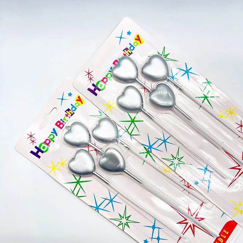 XIONGXI Golden Silver Star /Heart Party Decoration Happy Birthday Cake Top Birthday Candles