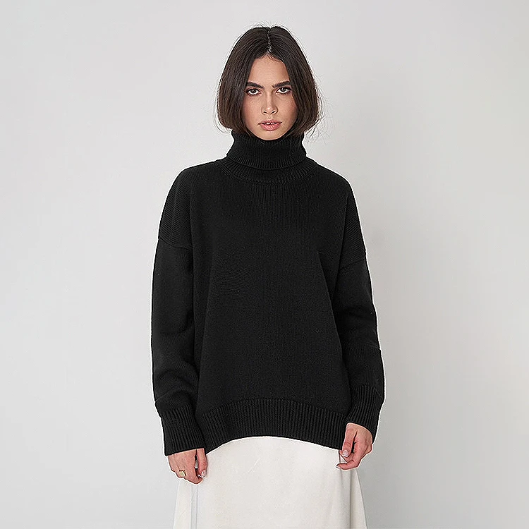 HQSLP Knitwear Women Loose Pullover Knit Sweater Sets Wholesale Soft Casual Long Sleeve Plus Size Wholesale Sweater Long Sleeve