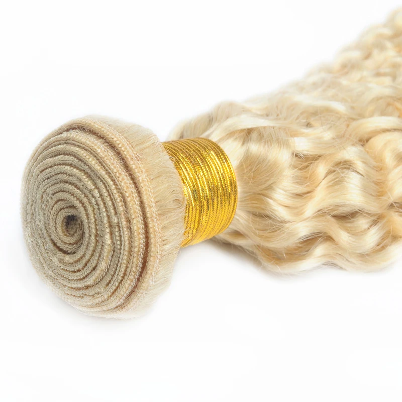 
Good Quality Virgin Cuticle Aligned Hair weft, 613 Kinky Curly Human Hair Bundles free shedding free tangle Hair extensions 