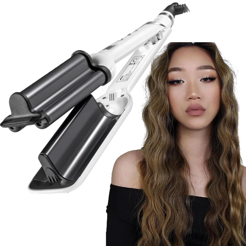 
Fast delivery Home salon hair stying tools Electric hair crimping iron deep waves maker LCD display hair curling curler 