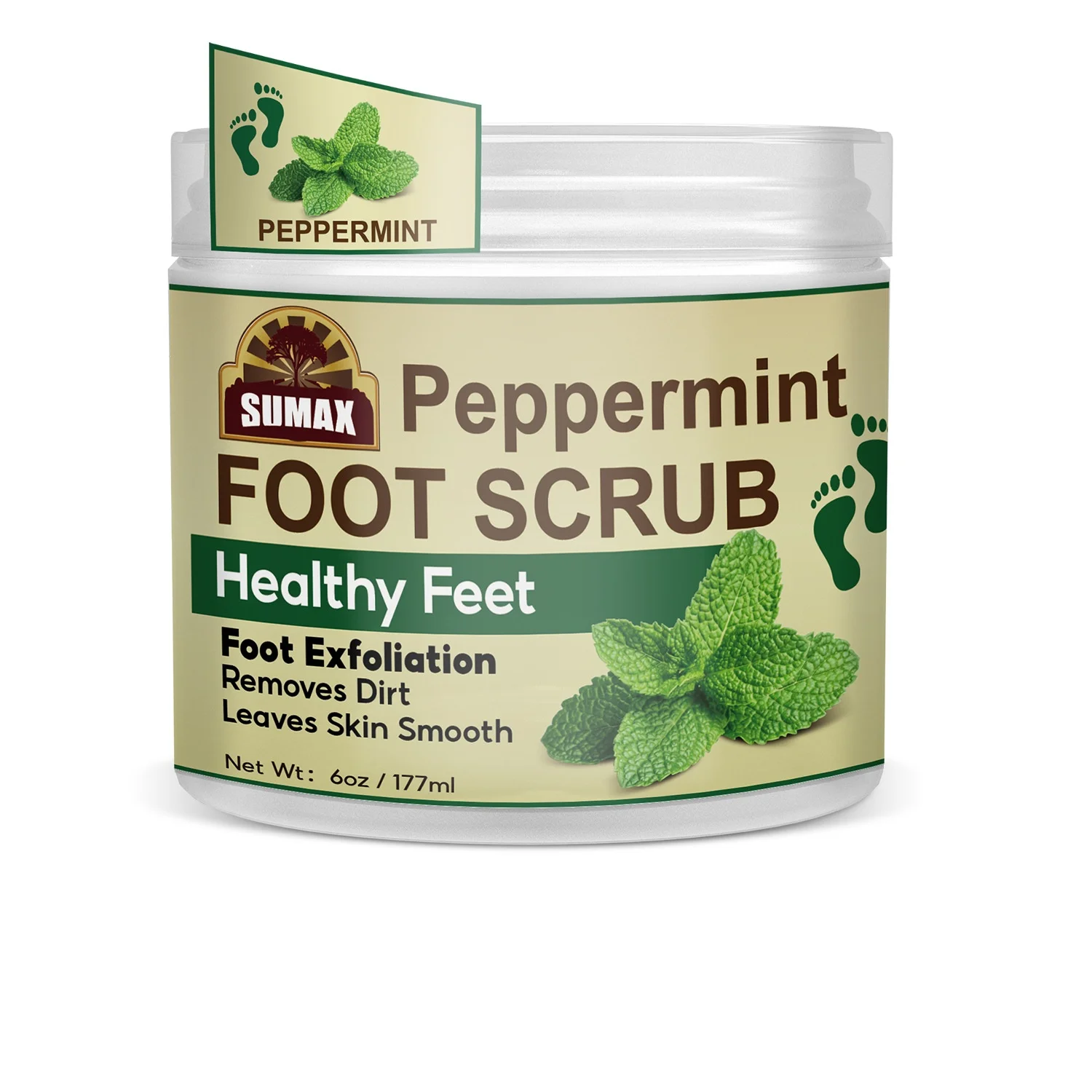 Own brand Natural Organic Foot Care Softening exfoliating Mint foot scrub