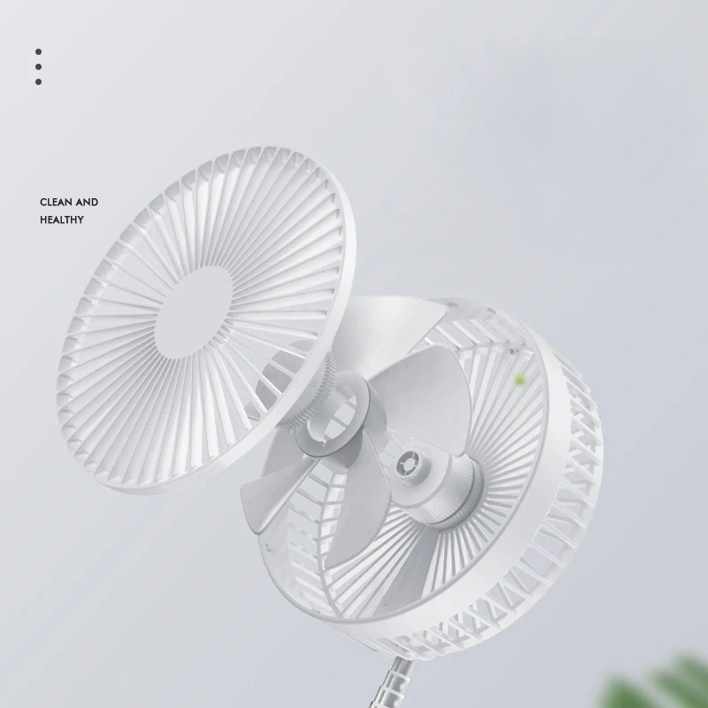 Integrated Desktop Floor Dual-Use Telescopic Mute Usb Charging Folding Fan