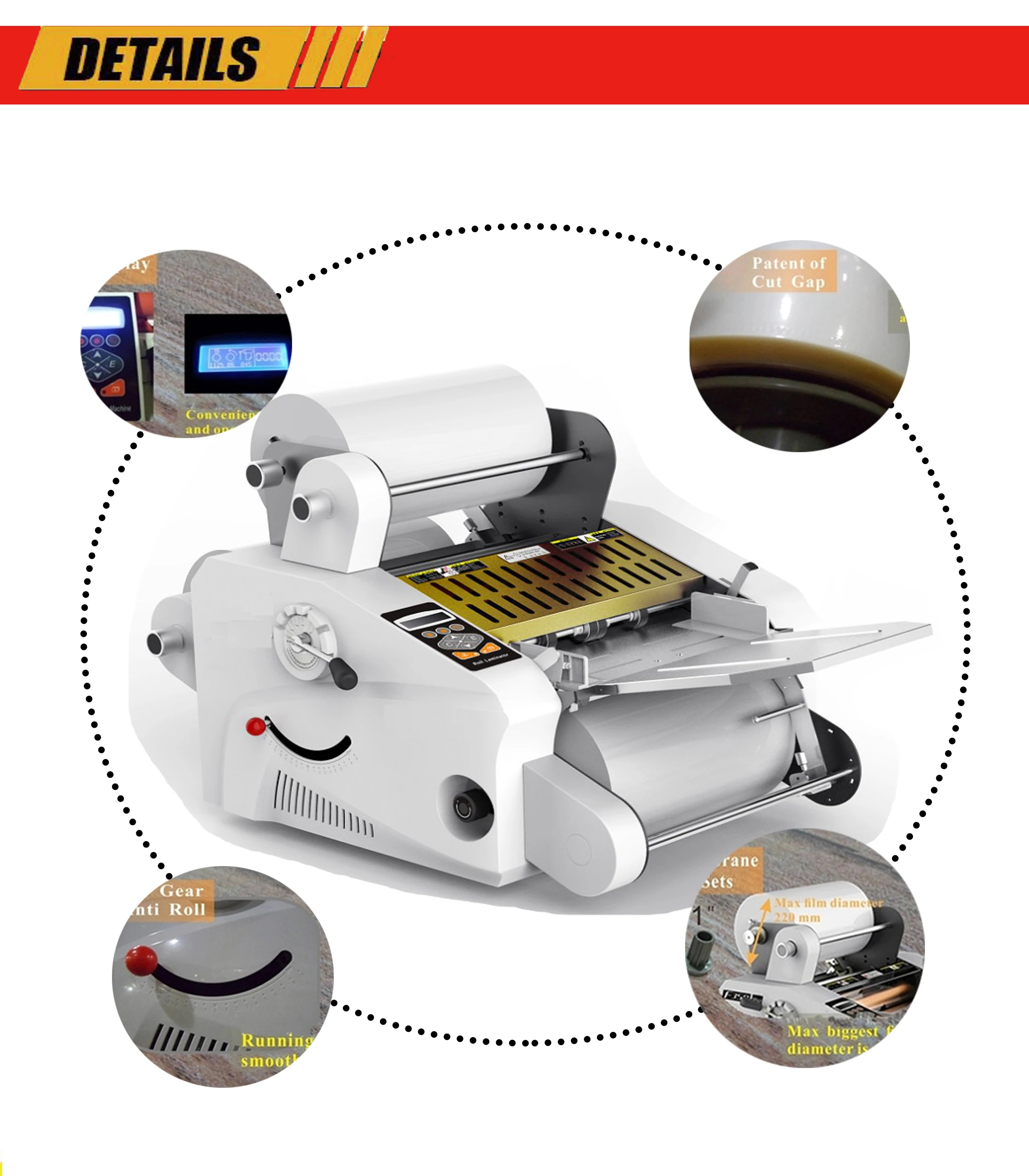 Automatic Feeding double sides Rotary Hot and Cold Laminator Roll Laminating machine for Printingshop LM-350D