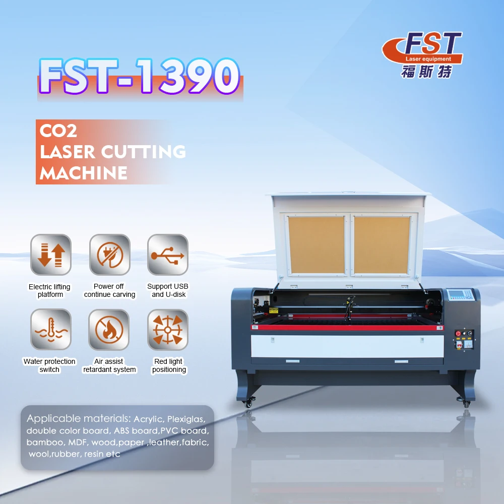 CO2 Laser Cutting Machine 1390 100w 130W Double Heads Acrylic Sheet Engraving Laser Machine