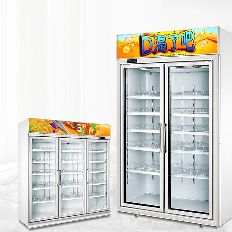 Supermarket Refrigerator Refrigerator Commercial 1450L Slim Upright Supermarket Cooler Cold Drink Display