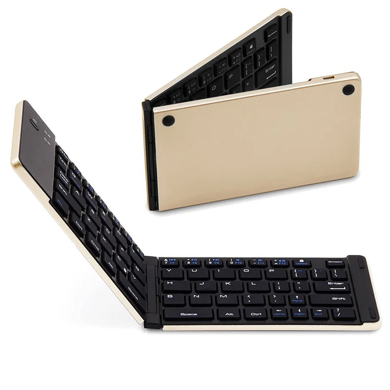 BT 3.0 Wireless Folding Tablet Keyboard for IOS Android Phone Windows Tablet Keypad with Touchpad