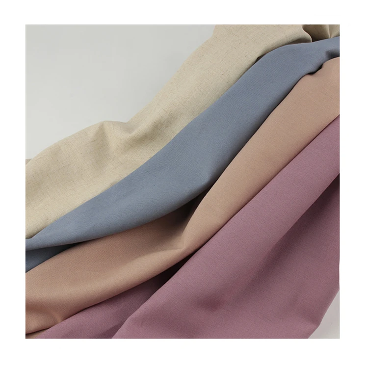 wholesale plain dyed soft viscose linen dress blended fabric 180gsm