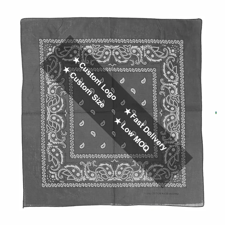 Customized Factory Double Print Bandana Custom Logo Fans Cotton Bandana Square