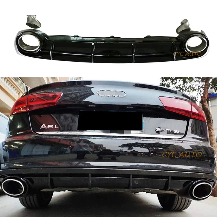 Car rear parts rear diffuser C7 RS6 style for Audi A6 A6L Normal Car 2013 2014 2015 2016 2017 2018