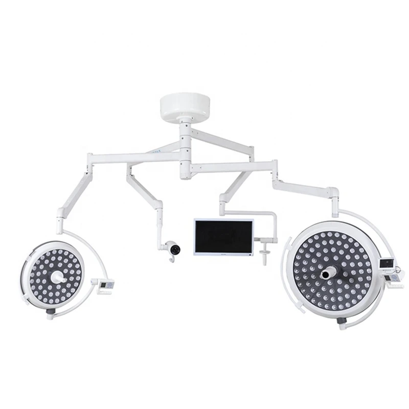 Hospital Surgical Equipment 2 Arms Ceiling LED Operating Light with HD Video Camera System