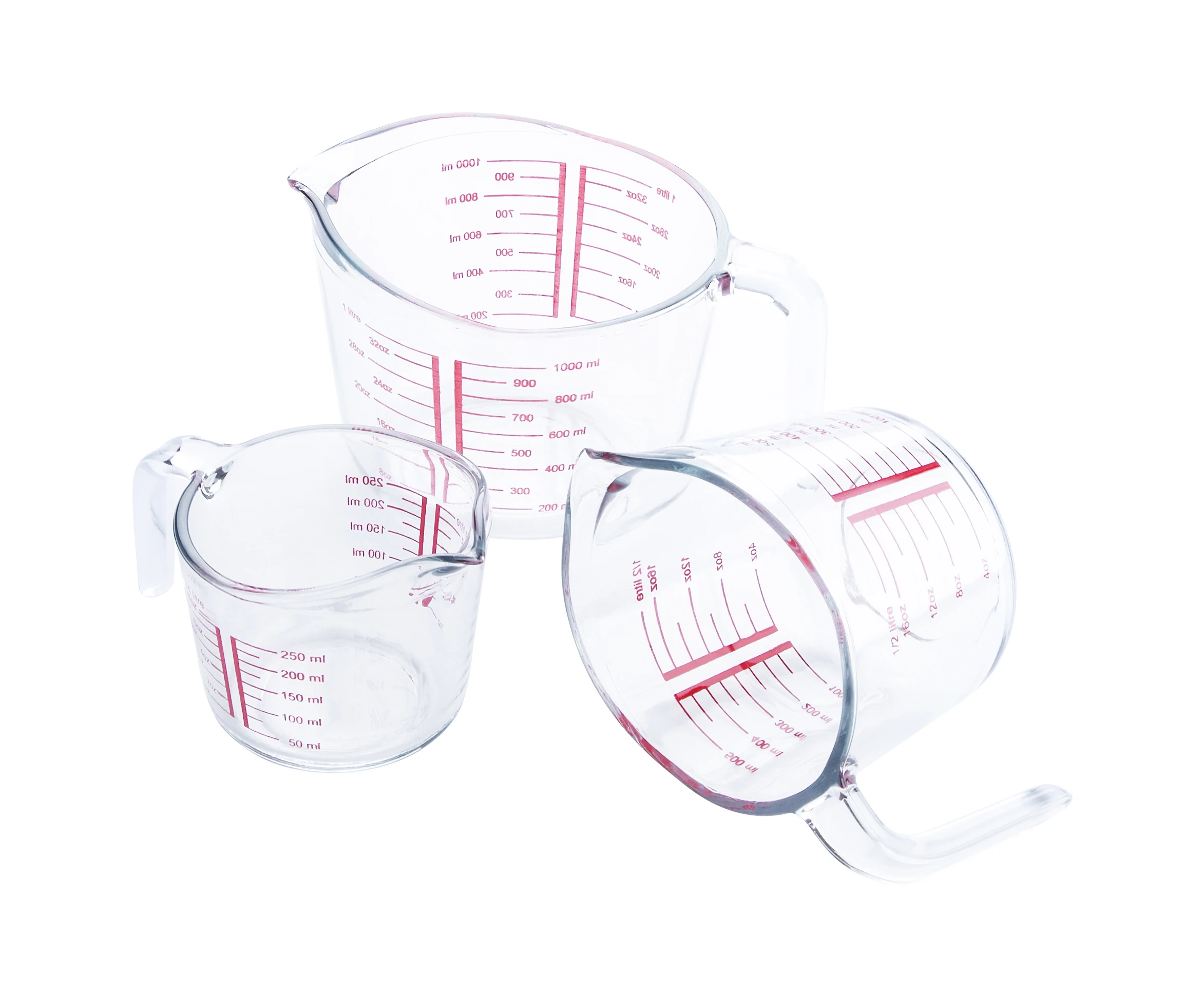 High Quality Clear Tempered Glass Measuring Cup