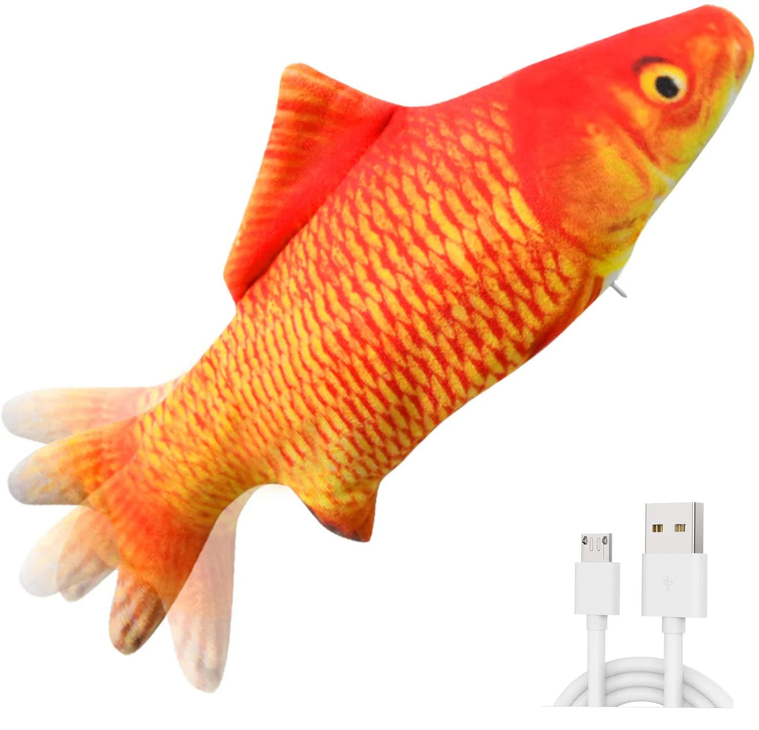 Wholesale customization Dreamzoo pet shop supplies  Seller USB Electric Simulation Realistic Moving Fish Pet Cat Toy