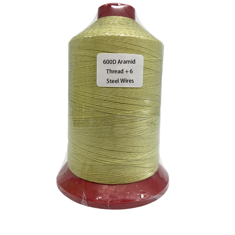 Professional Factory Direct Flame Proof Steel Wire Reinforced Kevlars Aramid 600D Aramid Covered Steel Wire Sewing Thread