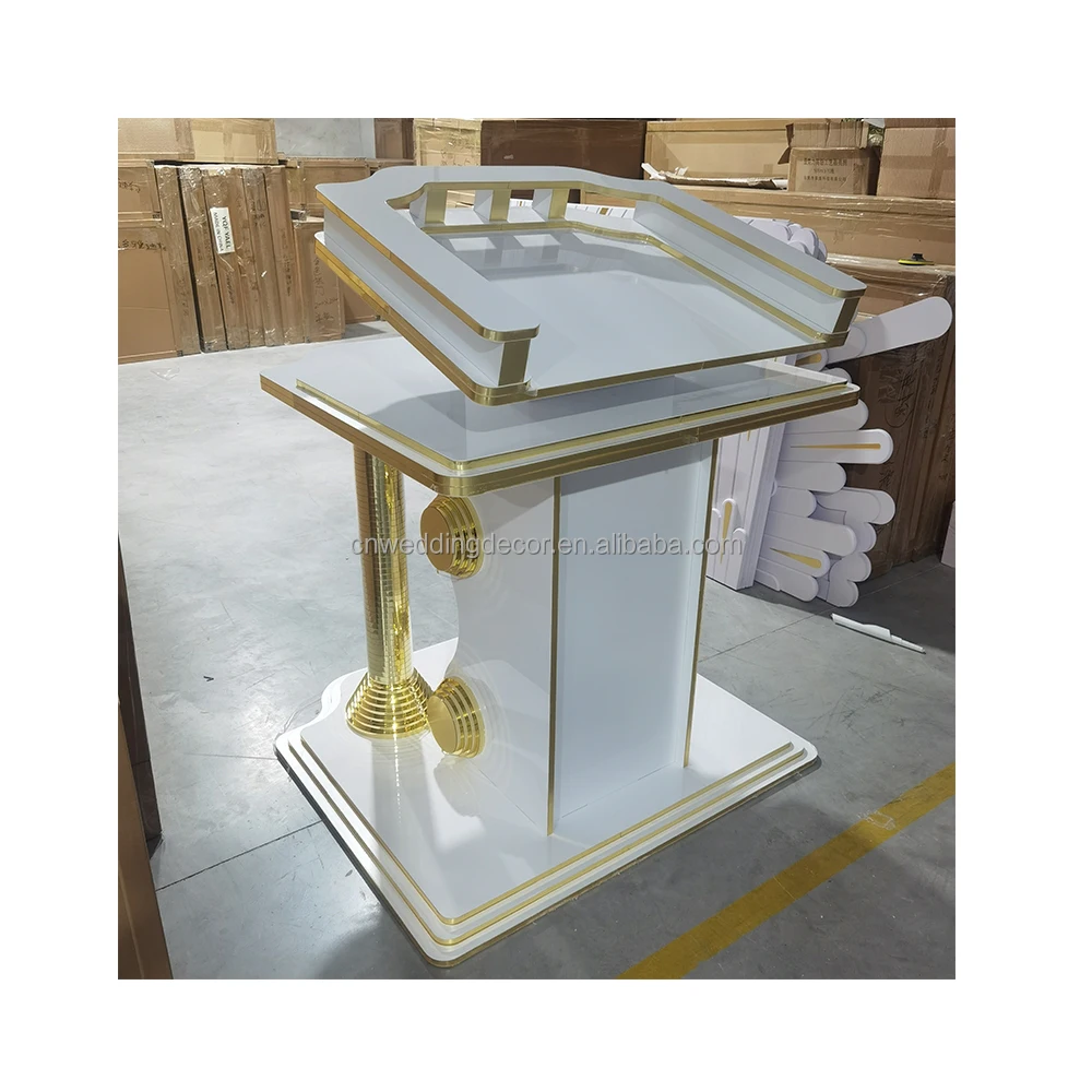 wedding lectern Marriage Celebrant White acrylic podium dais backdrop wedding decoration Event