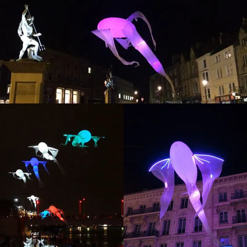 Flying Inflatable Lighted Fish Sea Animal Balloon for Advertising