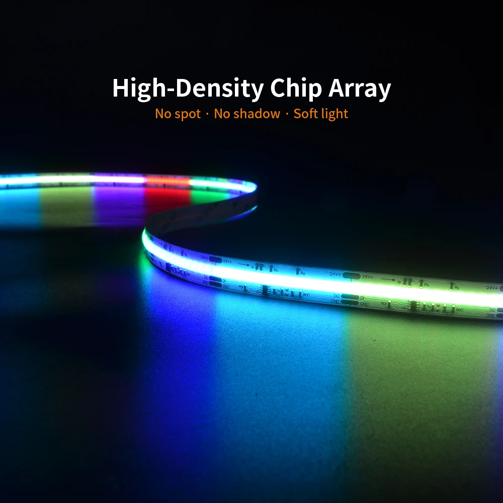 Magic Digital COB Strip Pixel Editable RGBIC LED Strip for Bar KTV Hotel lighting flexible DC24V 840 LED/S RGB cob led strip