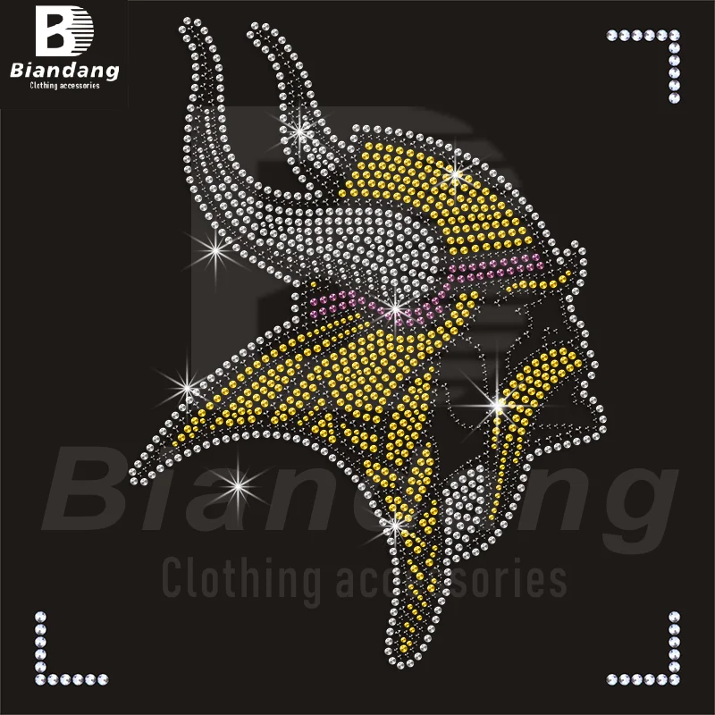 Hotfix Bling NFL футбольный логотип Minnesota Vikings Железный На Стразы переводной шаблон для футболки Толстовка