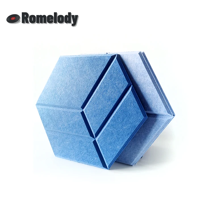 High Quality Hotel Only Fire-retardant 100% Pet Material Material Hexagon Acoustic Panel
