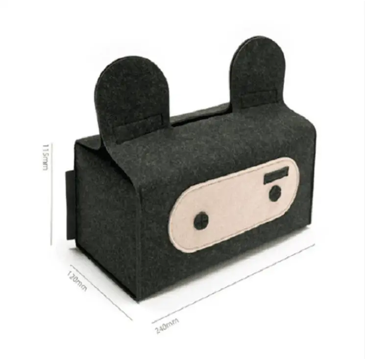 Wholesale Price Felt Facial Paper Holder Tissue Box Cover for Bathroom Vanity Countertop Bedroom Dresser Night Stand Desk