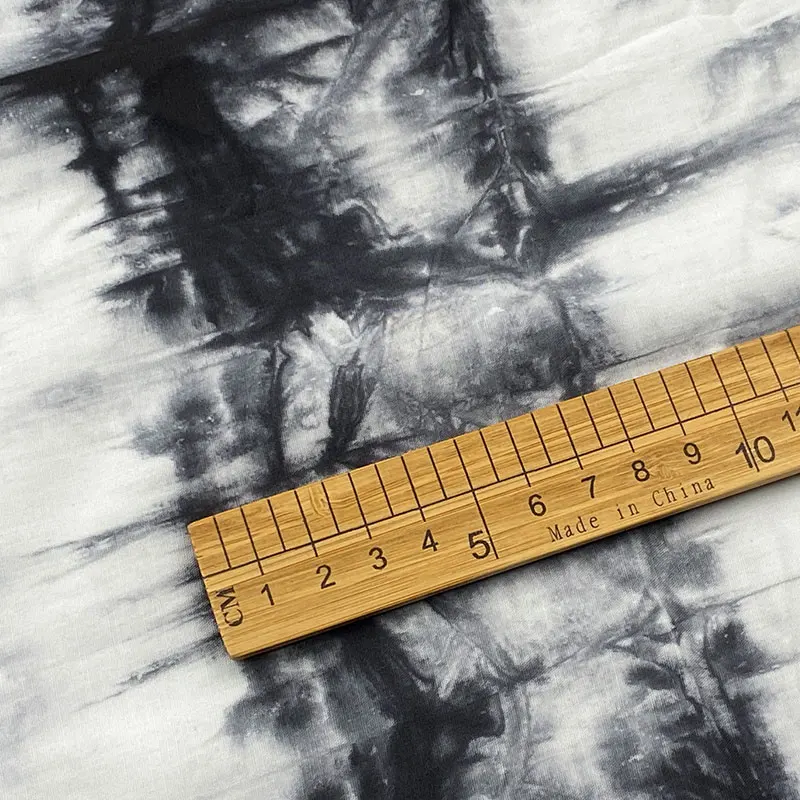 Ready stock black white plain weave 105gsm two tone custom poplin printed 100% cotton tie dye fabric