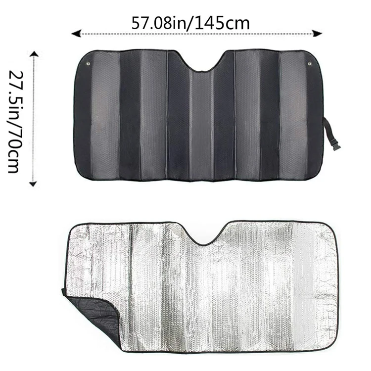 UV Reflector Auto Sun Shade Car Front Window Windshield Sunshade Aluminum Foil with 5 Layers Black Foldable OEM 2 Days 50 Pcs