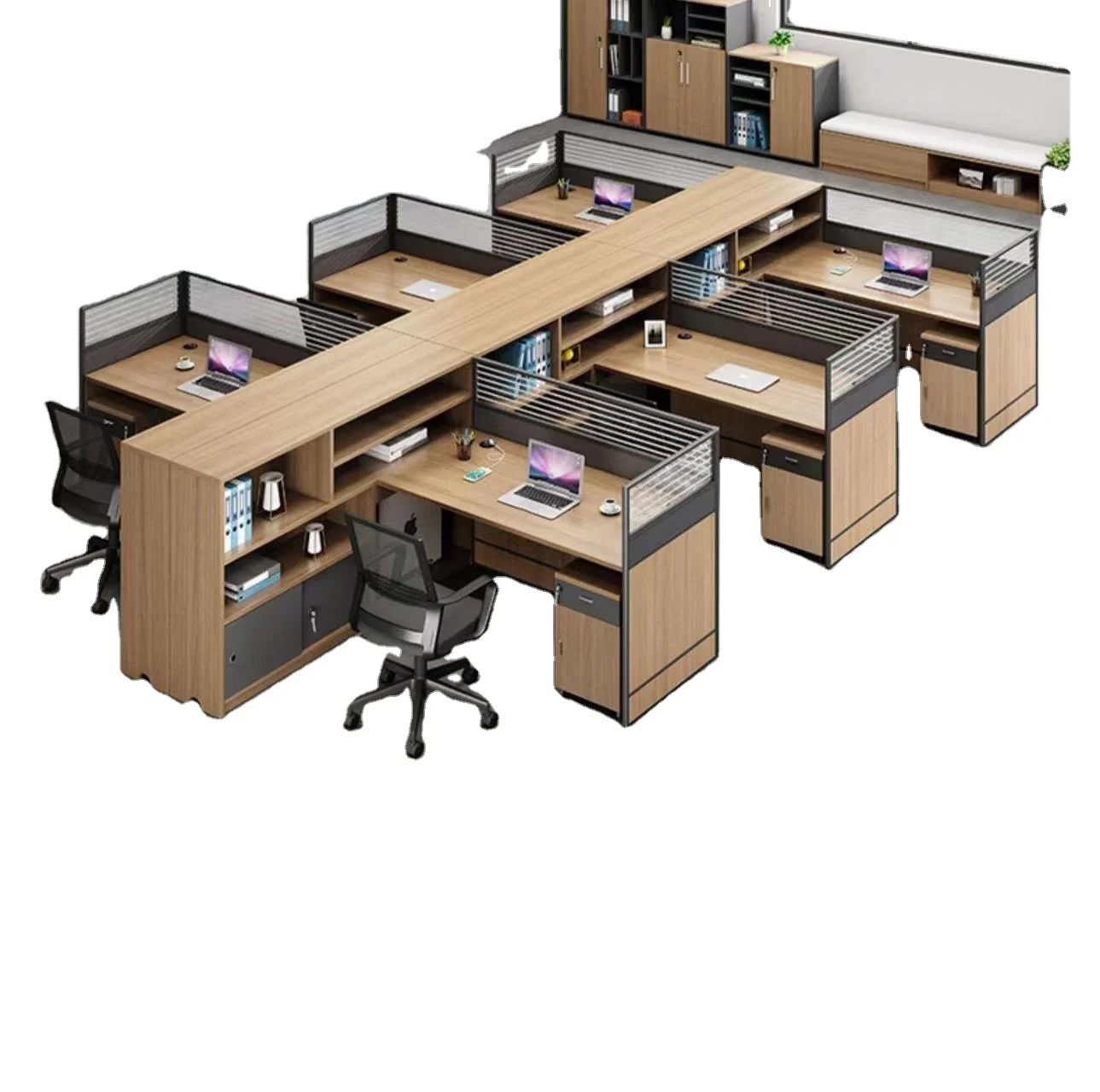 Modern modular 8 seats for 8 persons cubicles office workstion online desk 2 4 6 seat office partition workstation office desk