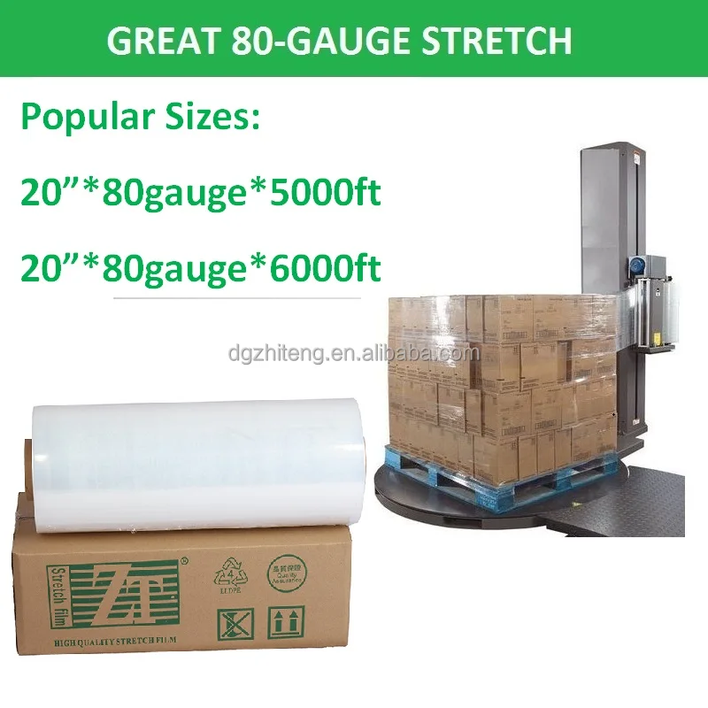 Wholesale Biodegradable Transparent LLDPE Stretch Wrap Cling Film Moisture-Proof  Packaging  pallet film plastic stretch film