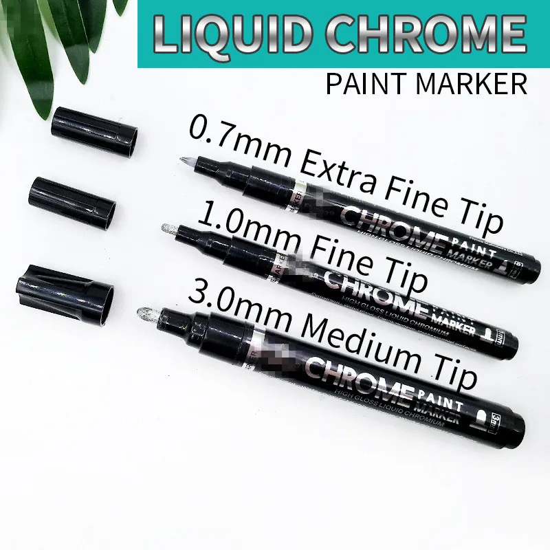 Hot Selling Oil Based Paint Marker Gloss Copper Liquid Mirror Chrome Marker Pen for Model Rock Metal Any Surface
