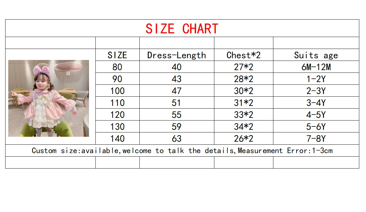 Lolita lace baby frock design thick lining  kid girls Spanish dresses long flower party dress for kids