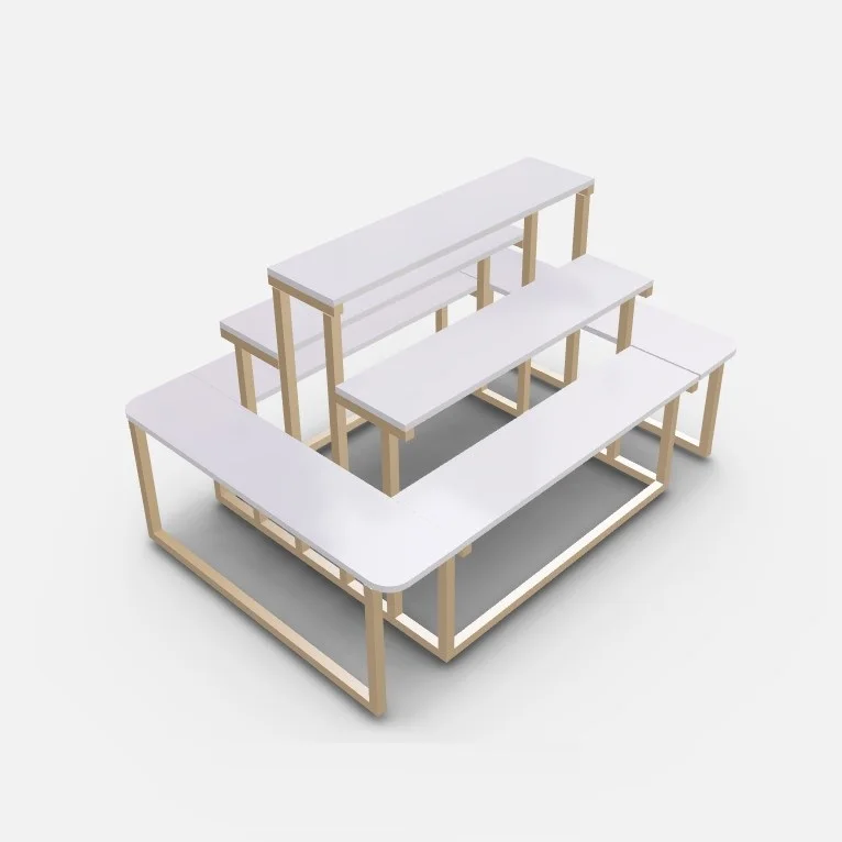 Hotel buffet restaurant display racks 5-tier high & low display table set clothing shop metal middle display stands