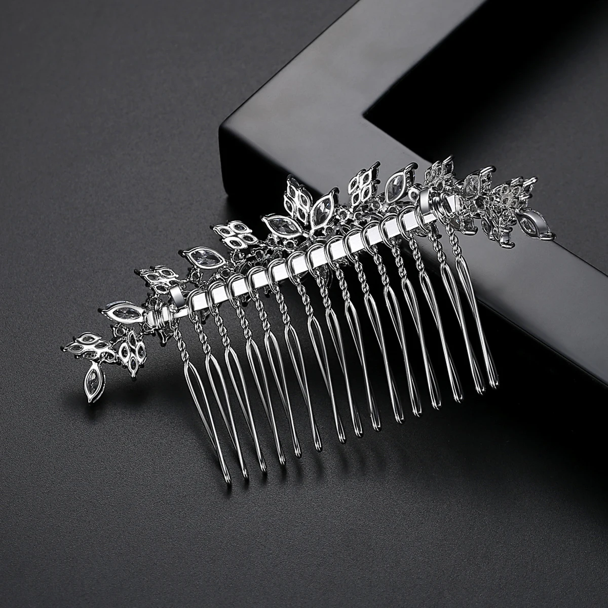 LUOTEEMI Wedding Flower AA A Cubic Zircon Hair Pins for Woman Vintage Style Jewelry Design