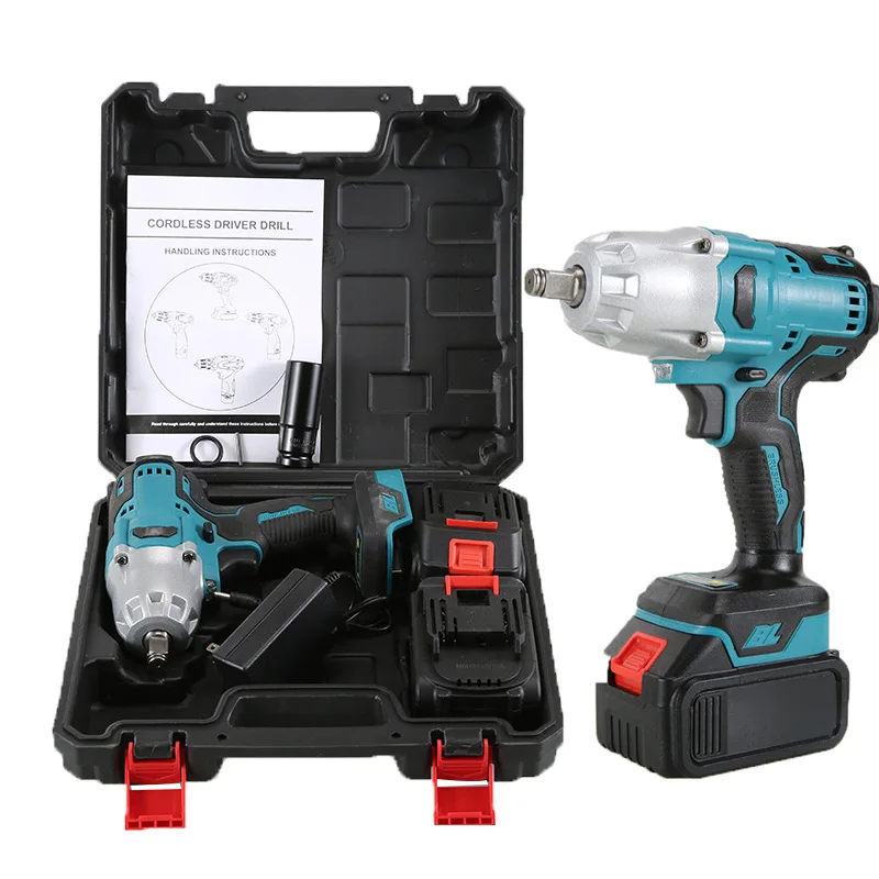 High Power Brushless Electric Impact Wrench Large Torque Rechargeable Lithium-ion 21V Industrial/DIY Grade Battery Source
