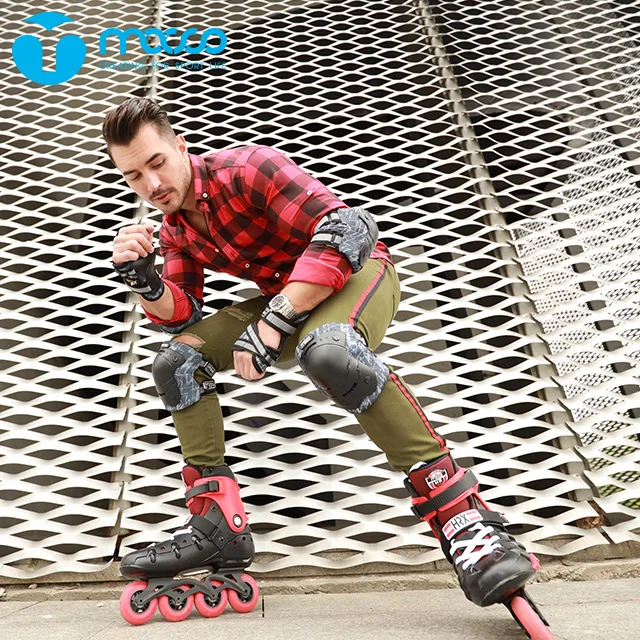 macco high quality freestyle slalom ABEC-5 adult inline skates PP hard shell 85A PU wheel outdoor sports OEM black&red