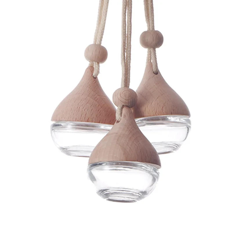 Customized Logo Empty Glass Reed Diffuser Bottle Car Hanging Deodorant Car Perfume Container