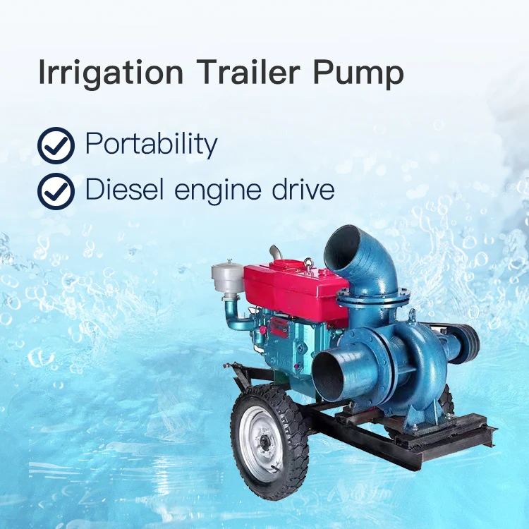farm irrigation diesel water pump 6 8 inch industrial irrigation diesel pump tractor diesel water pump with trailer