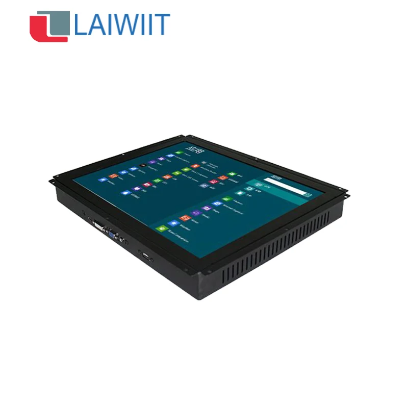 LAIWIIT hot sale embedded 17 inch  touch screen monitor resistive touch wall mount openframe HMI monitor
