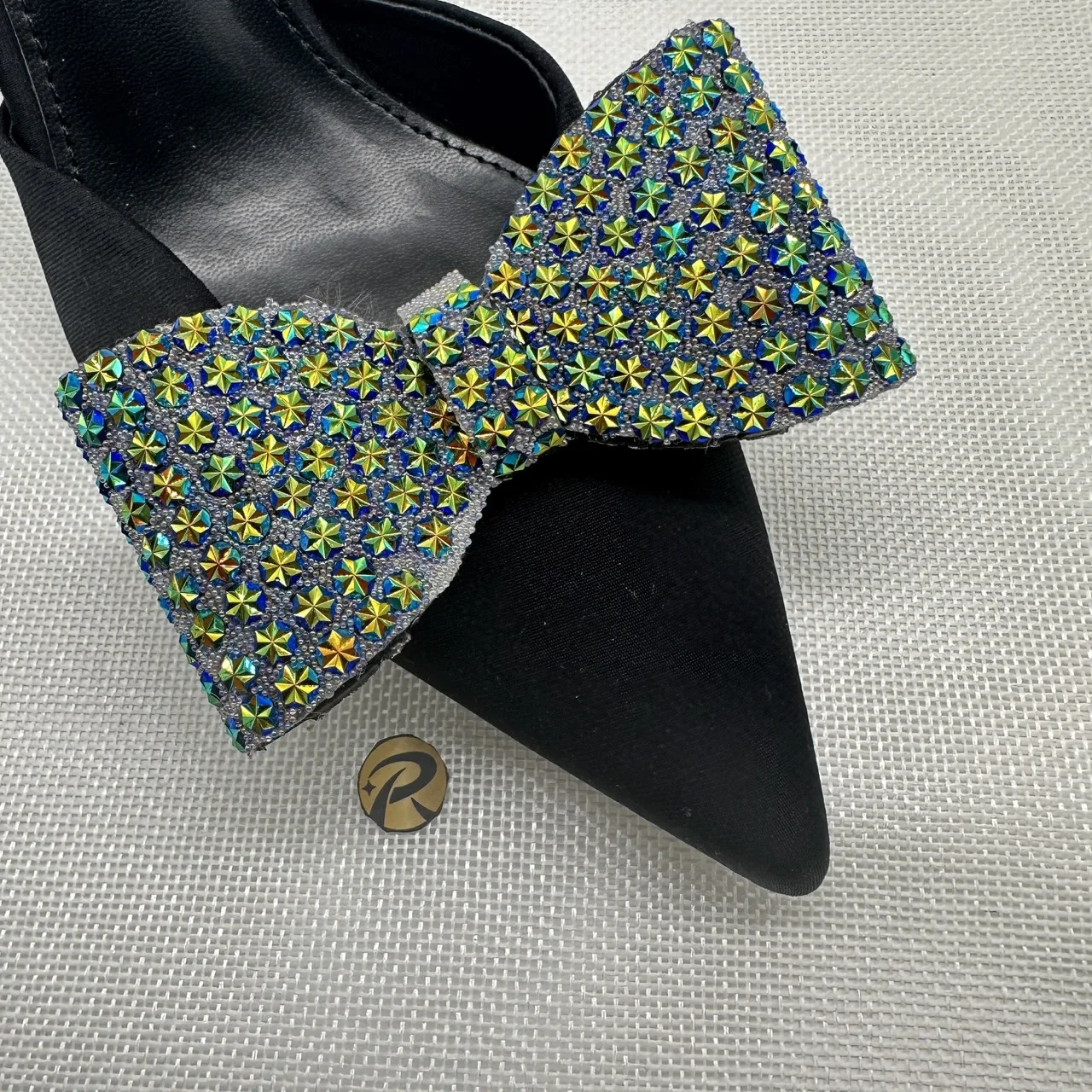 2024 Summer Sandals Charms Rhinestone Shoes Chain Metal Accessories Heel Colorful Crystal Chain Decoration Accessories