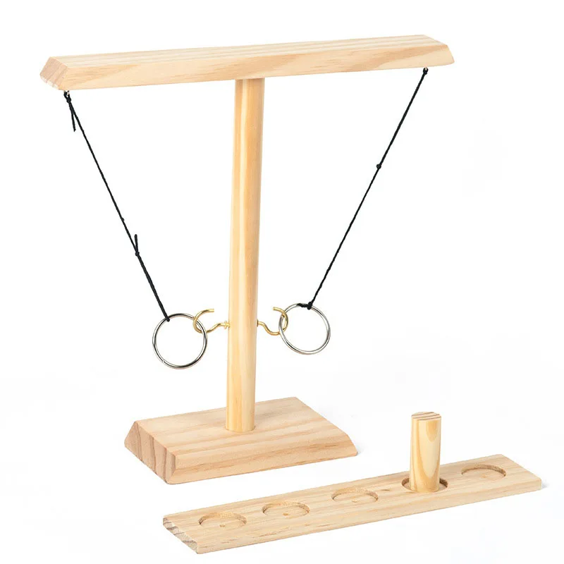 Wooden Ring Toss Game Toss Hook Fast-paced Board Games Kids Toys for Children Adult Family Interactive Party Game