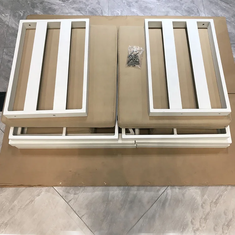 2022 Modern KD Outdoor Garden 4 PCS Seating Sofa Set Sectional Patio Hotel Furniture Luxury Aluminum Conversation Garden Couch