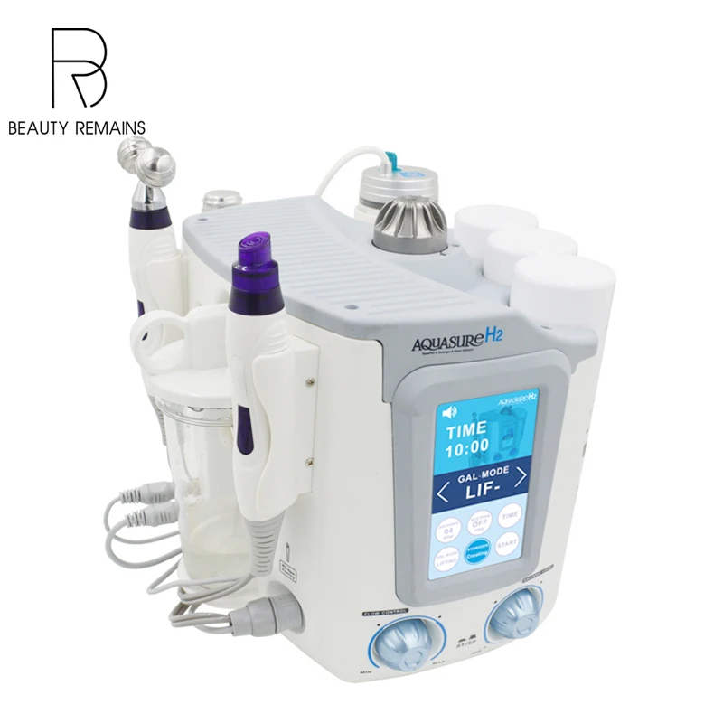 Beauty Equipment 6 In 1 Facial Oxygen Bubble Aqua Peeling Bio Ultrasonic Rf Microcurrent Face Lift Machine