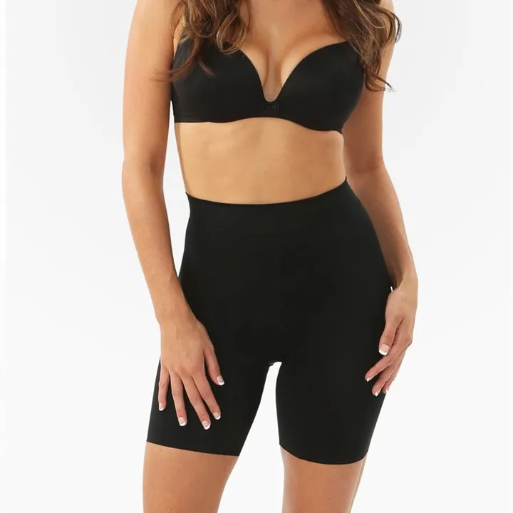 ODM женские шорты для похудения средней талии без следов на середине бедра трикотажные шорты с индивидуальным логотипом принимают спандекс + нейлон, спандекс/нейлон