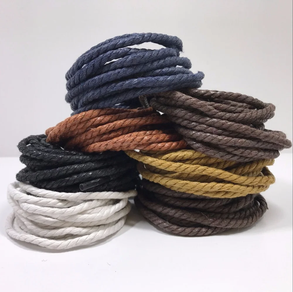 Factory Hot selling multi colored round waxed twist shoelaces for boots