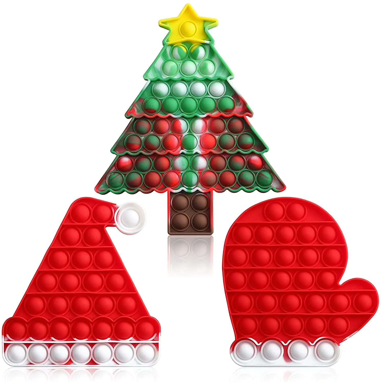 New Father Christmas Push Pop Bubble Kids Toy Special Needs Silent Sensory Fidget Autism Classroom Toys Pop Game