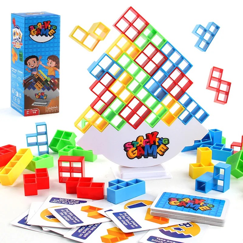 3D Tetras Tower Balance Stacking Game Building Toy Educational Family Game Balancing Training