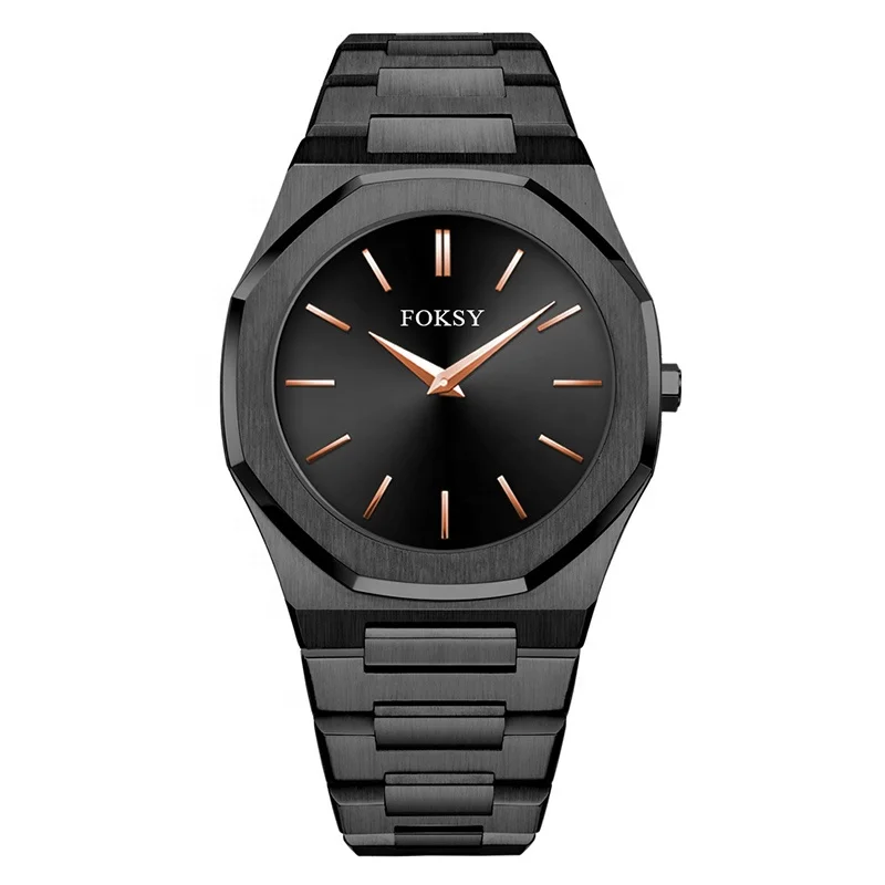 Custom Logo full Stainless Steel Japanese Movement High Quality Waterproof Men Wristwatch Quartz Watch